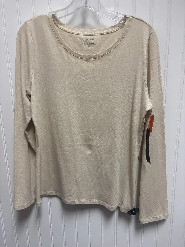 Top Long Sleeve Basic By Tahari By Arthur Levine In Cream, Size: Xl Casual Men's Japanese 