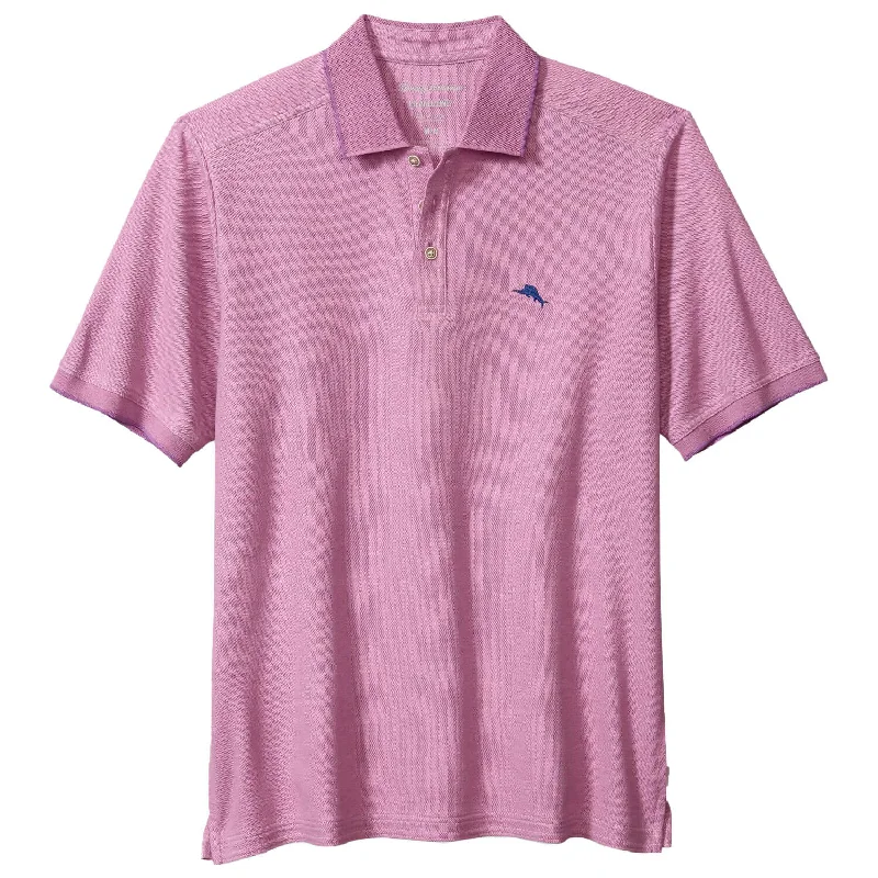 Tommy Bahama IslandZone Emfielder 2.0 Polo Shirt - Wi-Fi Berry Heather Sleek Men's Contemporary 
