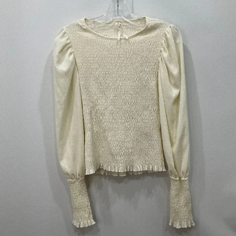 Top Long Sleeve By Anthropologie In Cream, Size: Xs Cool Men's Skate