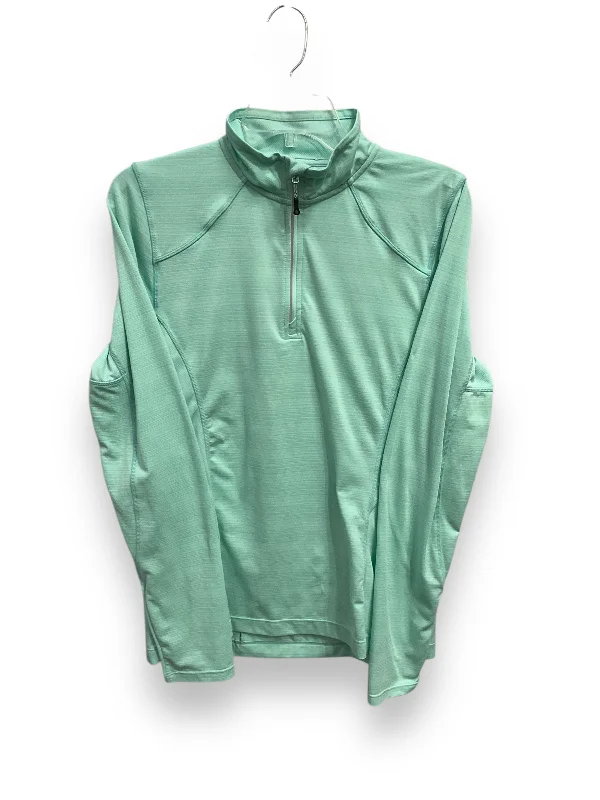 Athletic Top Long Sleeve Collar By Mpg In Green, Size: L Unique Men's Patch