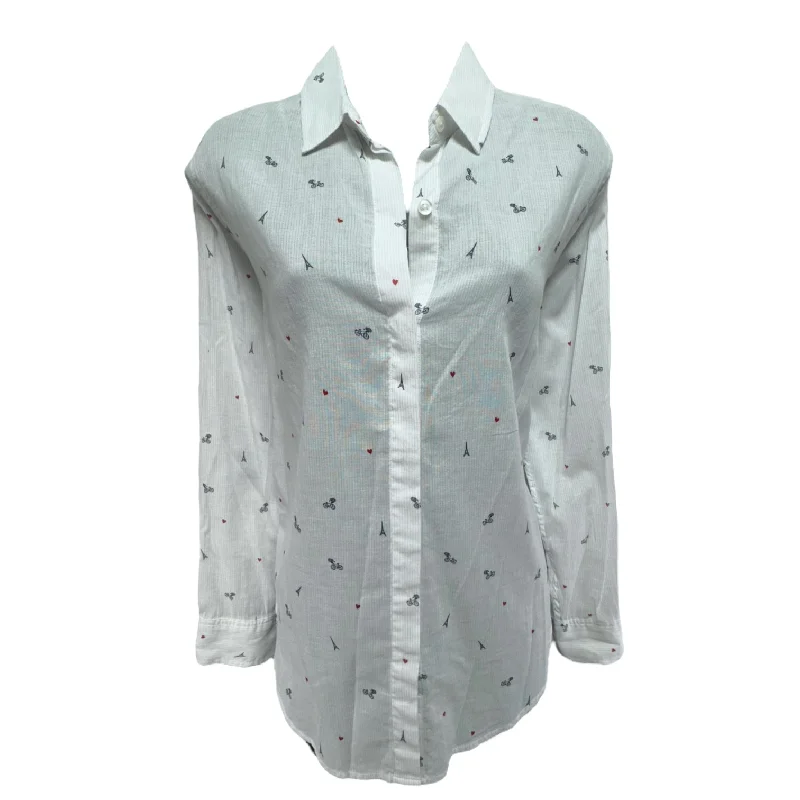 Taylor Eiffel Tower Print Shirt By Rails In Little Paris, Size: XS Unique Men's Patch