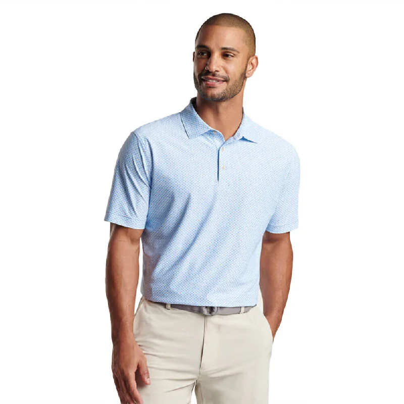 Peter Millar Grill And Chill Performance Mesh Polo Shirt - White Sporty Men's Tennis