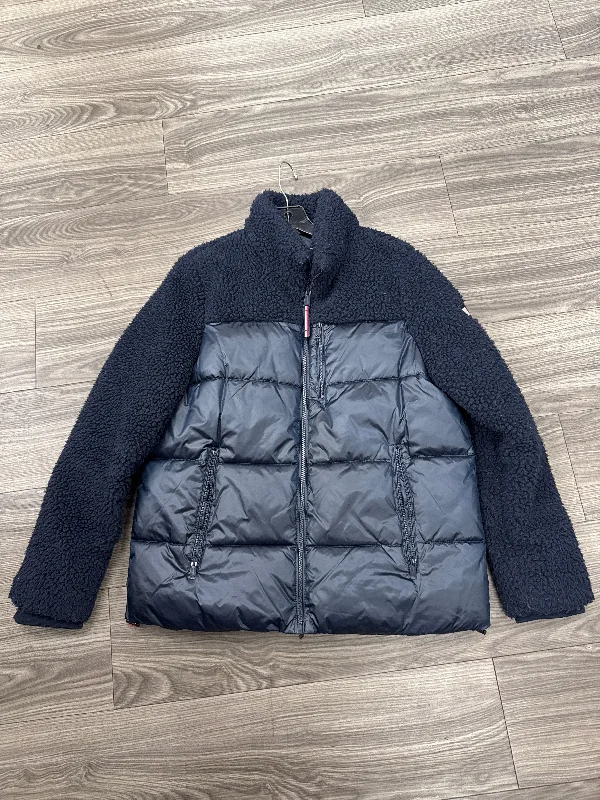 Coat Puffer & Quilted By Tommy Hilfiger In Navy, Size: M Sleek Men's Metallic