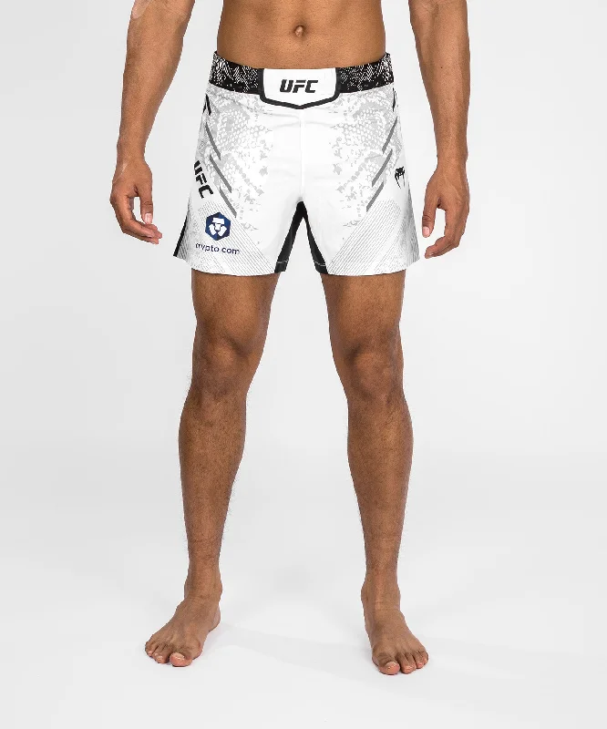 UFC Adrenaline by Venum Authentic Fight Night Men's Fight Short - Short Fit - White Refined Men's European