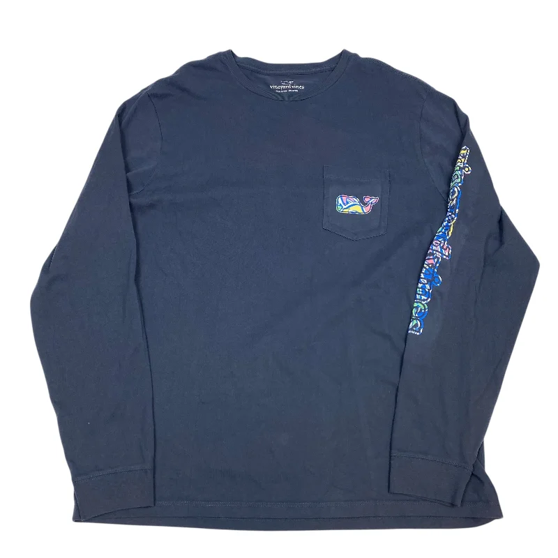 Top Long Sleeve Designer By Vineyard Vines In Blue, Size: L Vintage Men's 1970S Disco