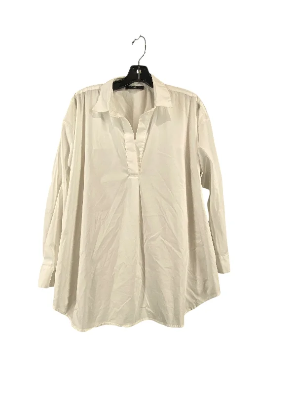 Top Long Sleeve By Tahari By Arthur Levine In White, Size: 1x Modern Men's 