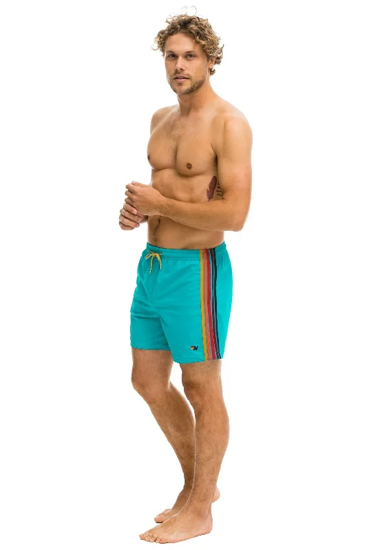 MEN'S 5 STRIPE FLEX SHORTS - JADE Luxurious Men's High