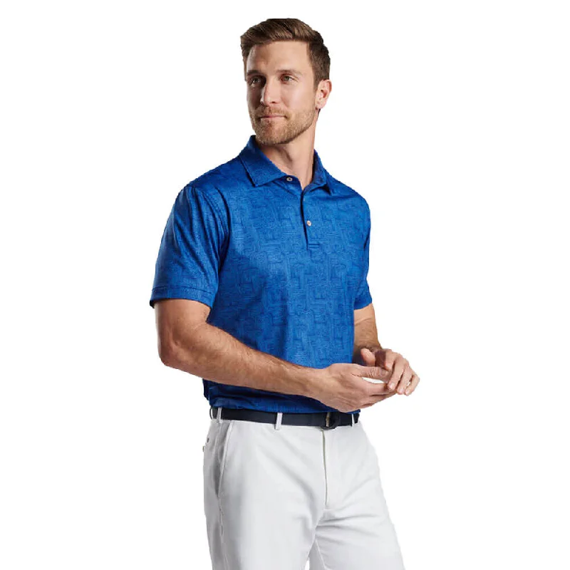 Peter Millar PM Maze Performance Jersey Polo Shirt - Sport Navy Practical Men's Quick