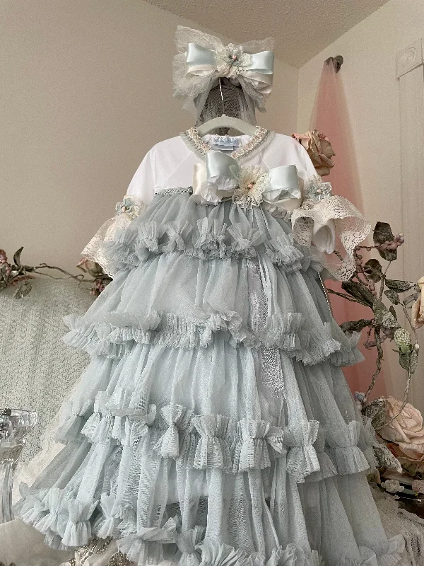 Victorian Blue Gown and Headband Confident Men's Power