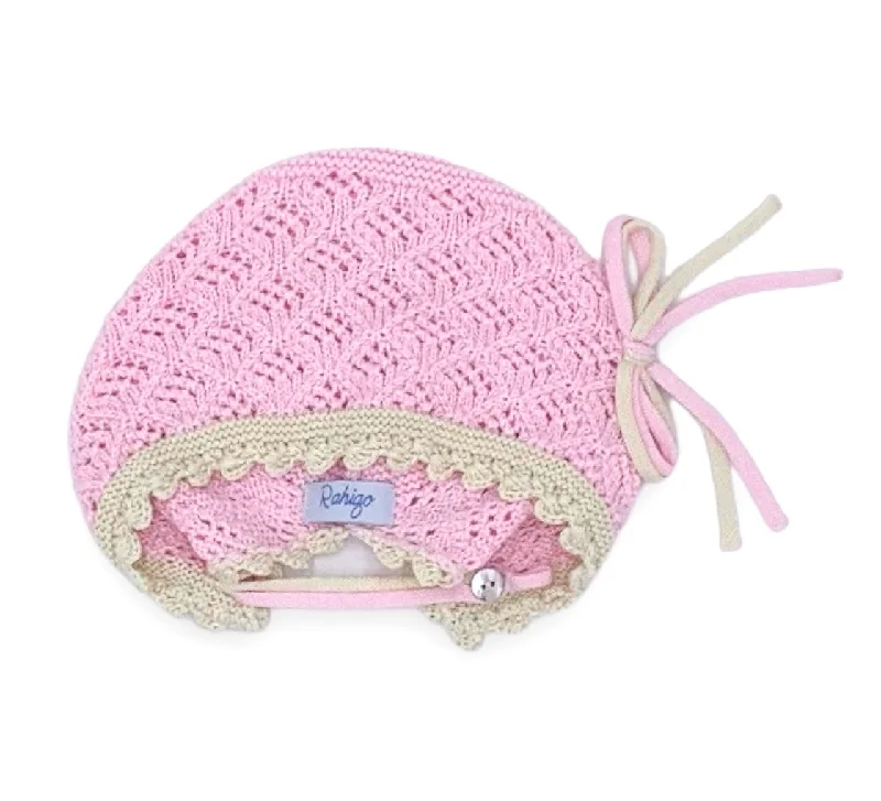 Pink Crochet Bonnet Refined Men's Velvet