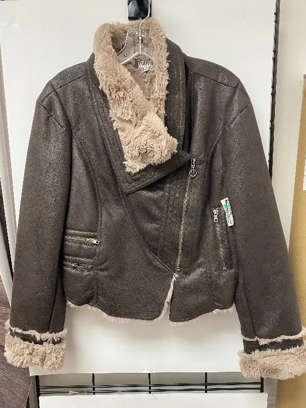 Coat Leather By Jennifer Lopez In Brown, Size: L Unique Men's Patch