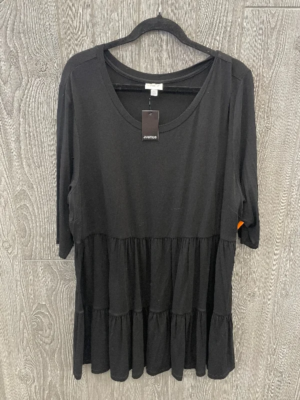 Tunic Short Sleeve By Avenue In Black, Size: 3x Dynamic Men's Glow