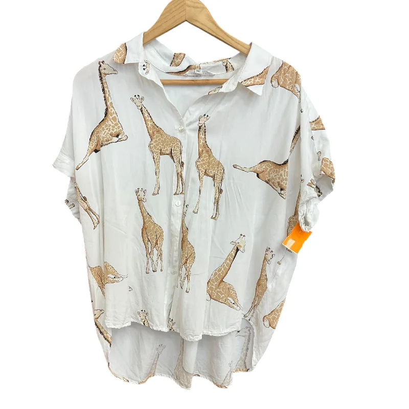 Top Short Sleeve By Jane And Delancey In White, Size: Xl Adventure