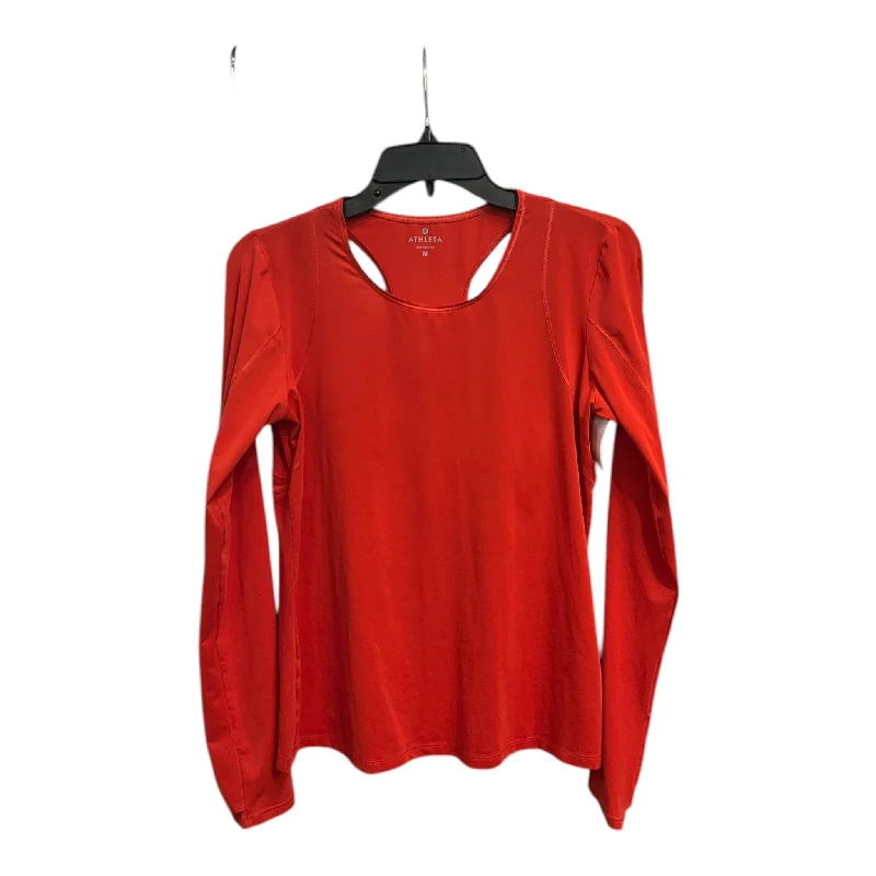 Athletic Top Long Sleeve Collar By Athleta In Orange, Size: M Confident Men's High