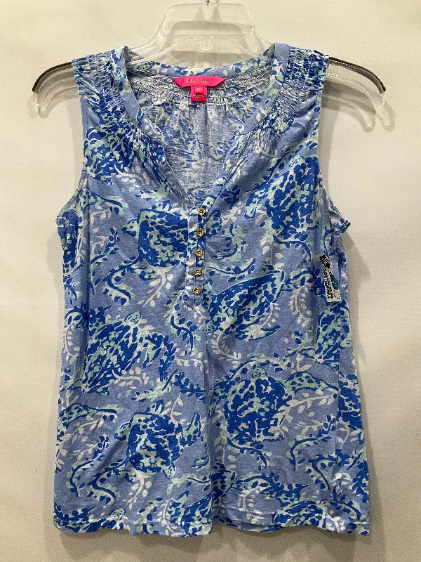 Blue Top Sleeveless Lilly Pulitzer, Size Xxs Rugged Men's Outdoor 