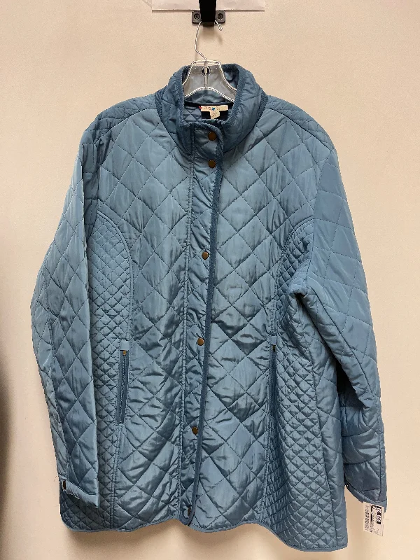 Jacket Puffer & Quilted By Appleseeds In Blue, Size: 3x Artistic Men's Avant