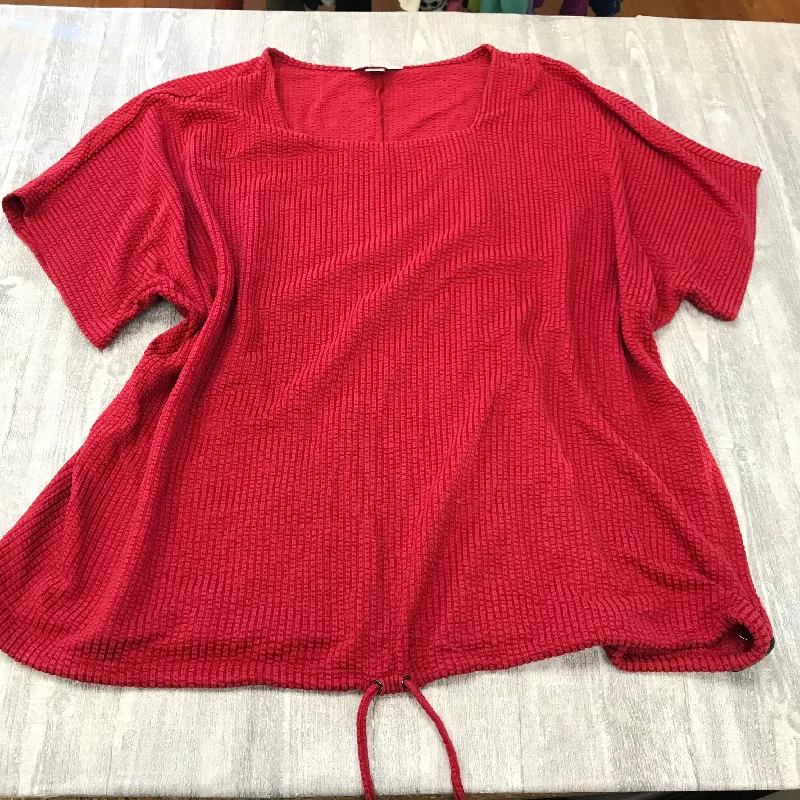 Top Short Sleeve By Cj Banks In Red, Size: 3x Dapper Men's Bow