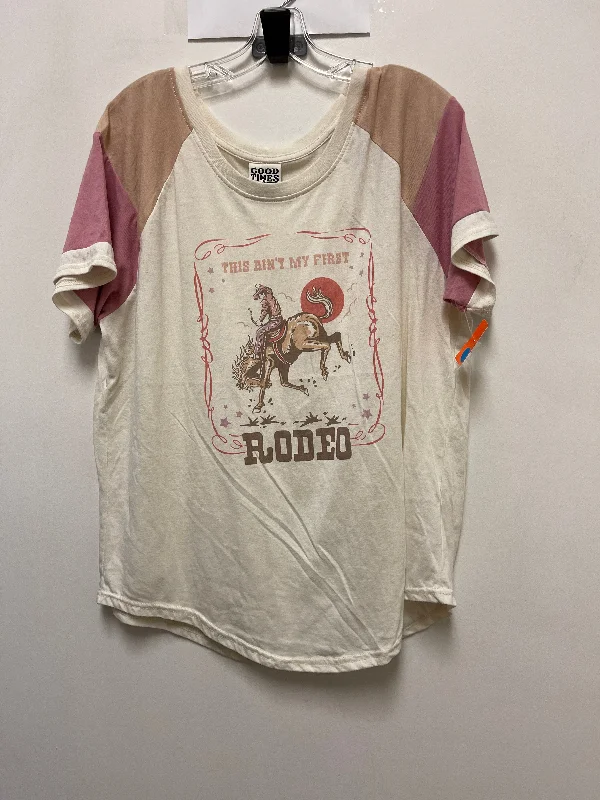 Top Short Sleeve By Clothes Mentor In Cream, Size: 2x Dynamic Men's Moto