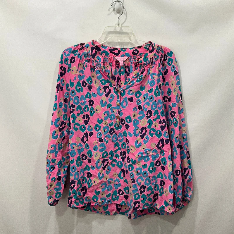 Pink Top Long Sleeve Lilly Pulitzer, Size M Elegant Men's Cashmere
