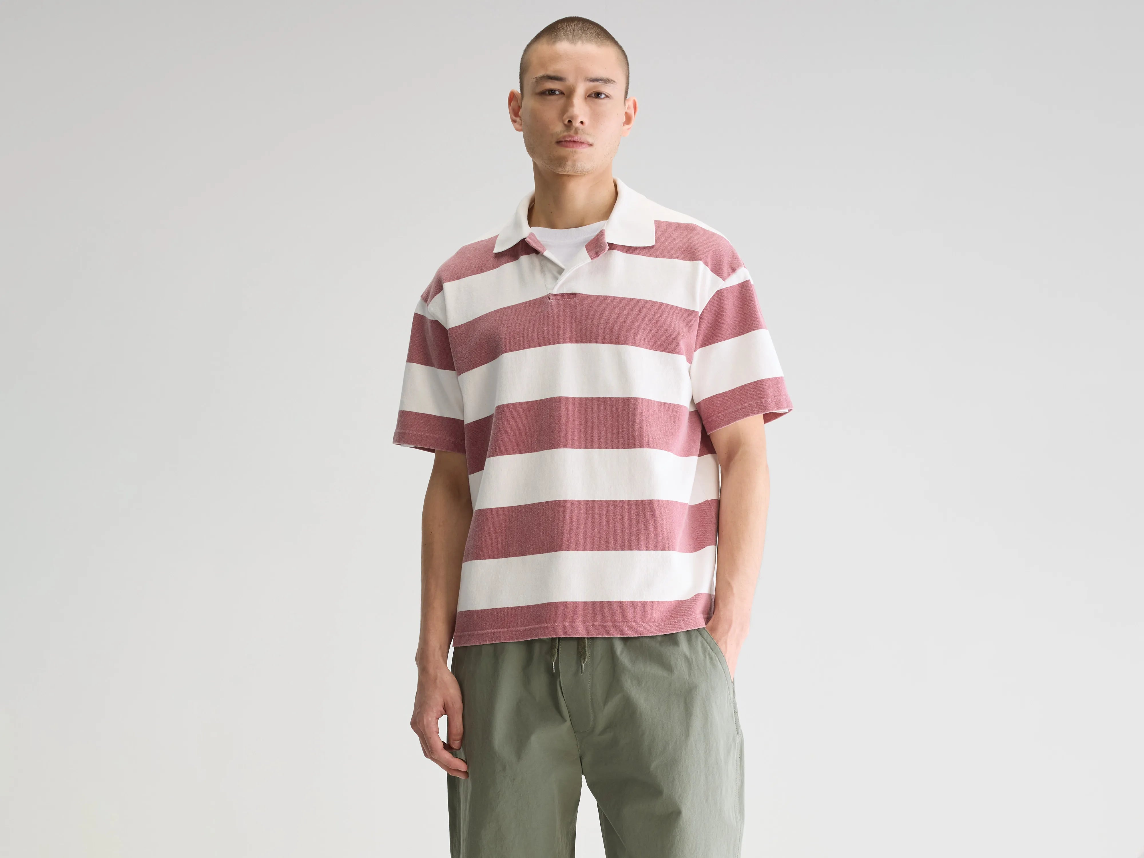 Forst short-sleeve polo (251 / M / STRIPE B) Cool Men's Distressed