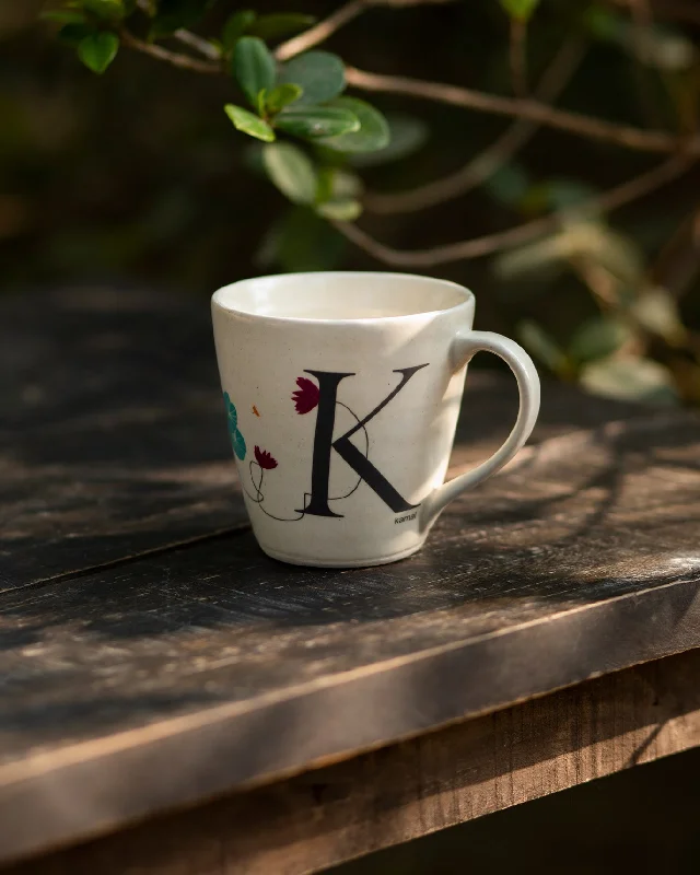 Alphabet K Mug - Stoneware Masculine Men's Thick