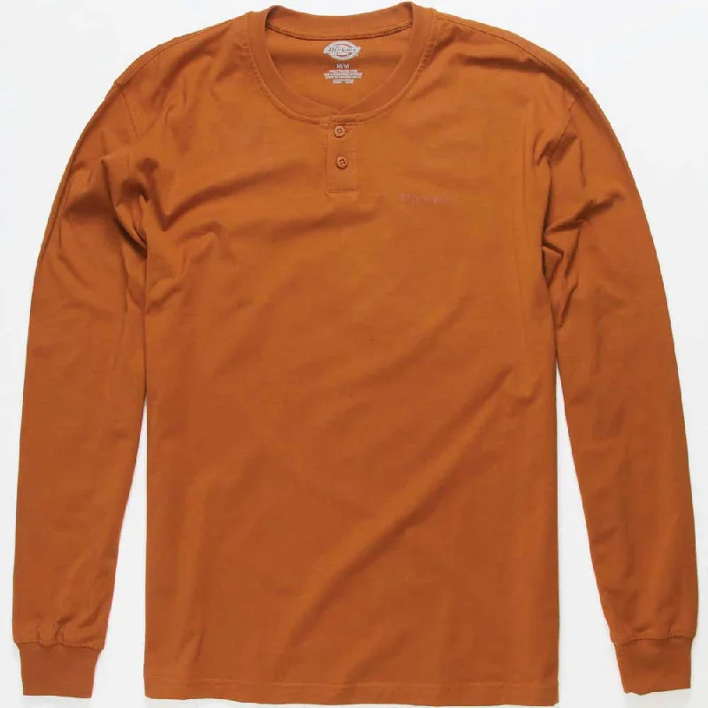 Dickies Longsleeve Henley T-Shirt - Gingerbread Modern Men's Geometric