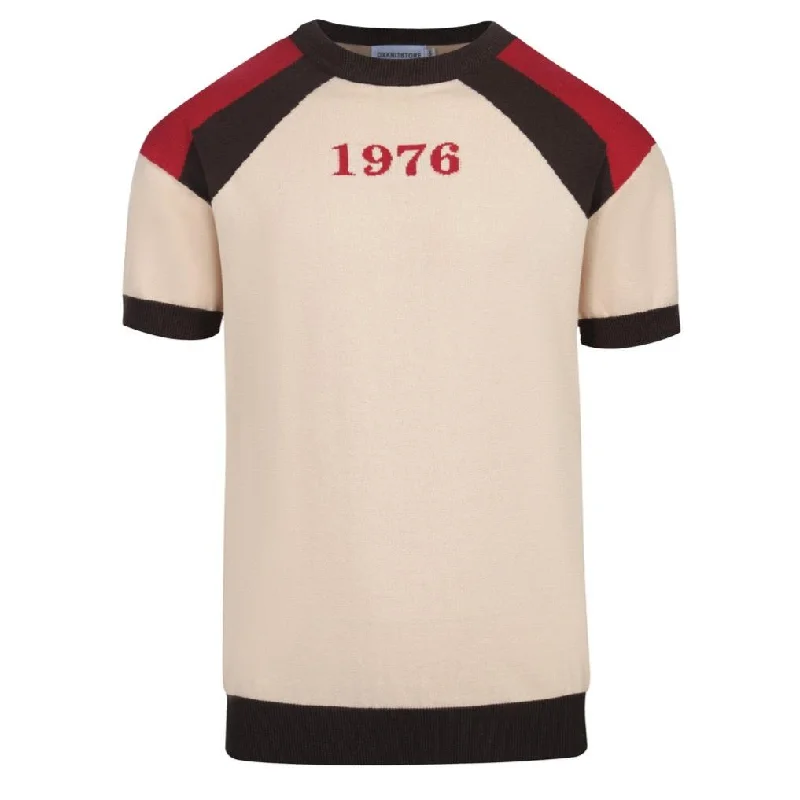 Men's khaki vintage 1976 knit T-shirt British Gentleman Style