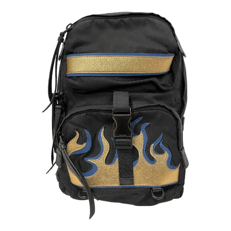 PRADA/Backpack/Nylon/BLK/flame nylon backpack Gym