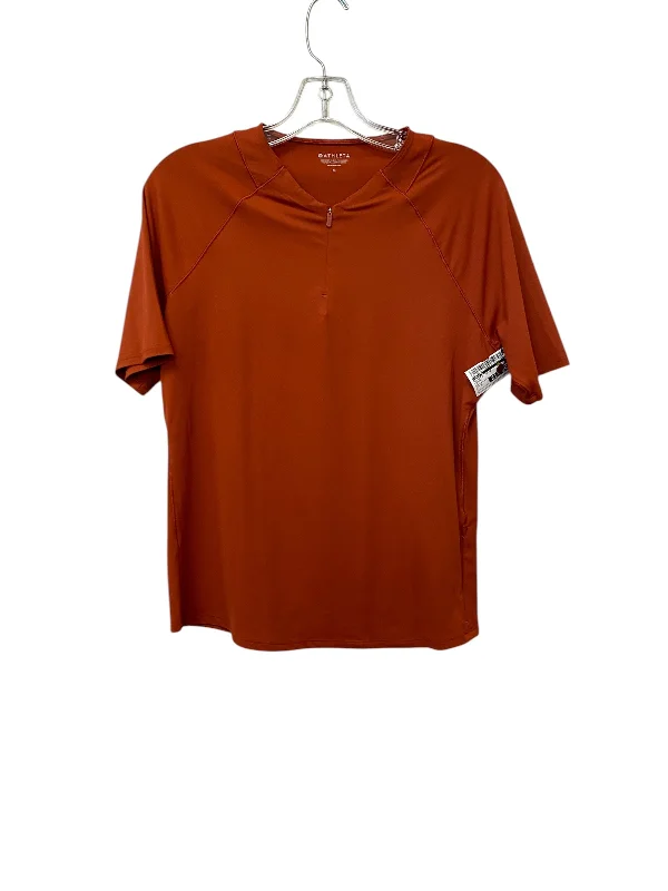 Athletic Top Short Sleeve By Athleta In Orange, Size: M Cozy Men's Winter