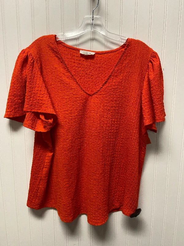 Top Short Sleeve By Clothes Mentor In Orange, Size: 1x Organic