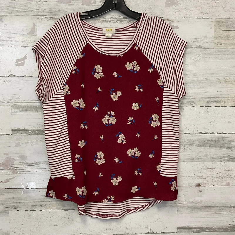 Top Short Sleeve By Maeve In Red, Size: M Sophisticated Men's 