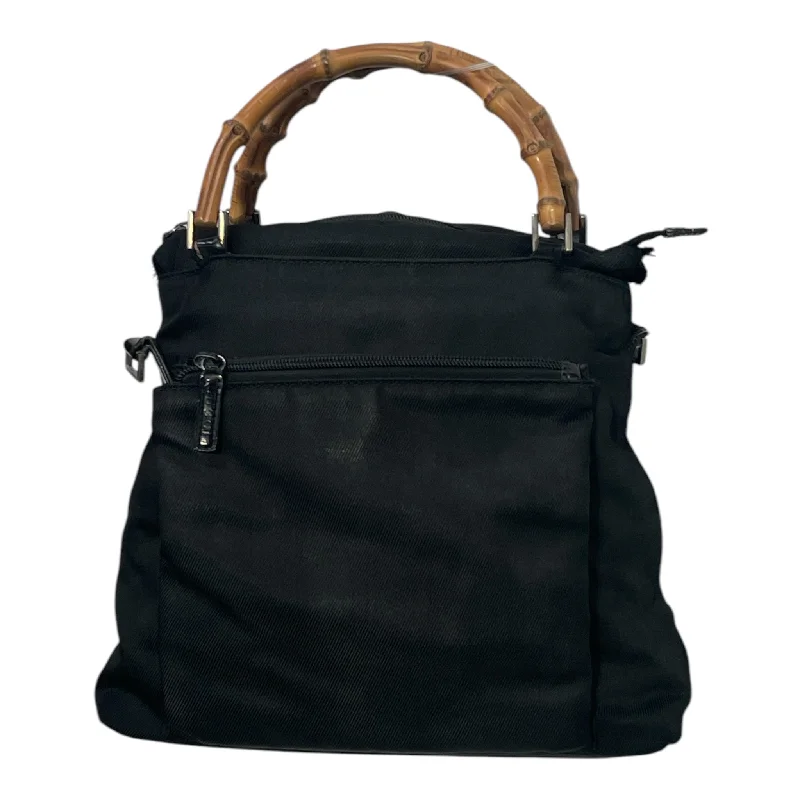 GUCCI/Hand Bag/S/Nylon/BLK/BAMBOO Artistic Men's Hand