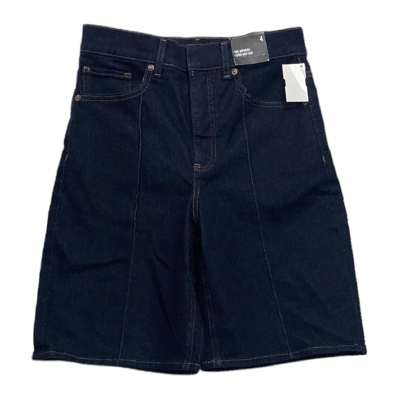 Blue Denim Shorts Express, Size 4 Sleek Men's Metallic
