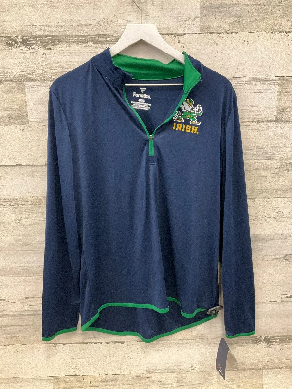 Athletic Top Long Sleeve Collar By Fanatics In Blue, Size: L Luxurious Men's High