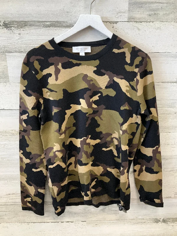 Top Long Sleeve Designer By Michael Kors Collection In Camouflage Print, Size: M Sporty Men's Tennis