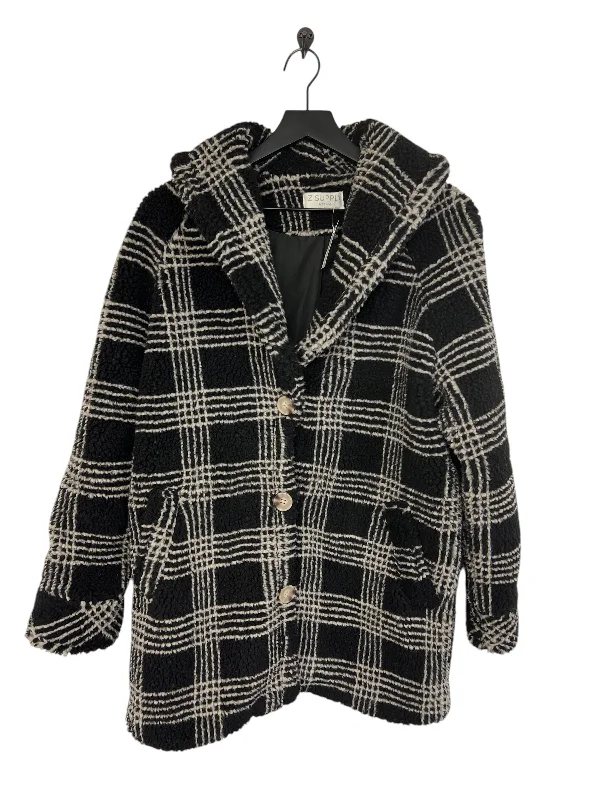 Coat Faux Fur & Sherpa By Z Supply In Black & White, Size: M Hip Men's Urban