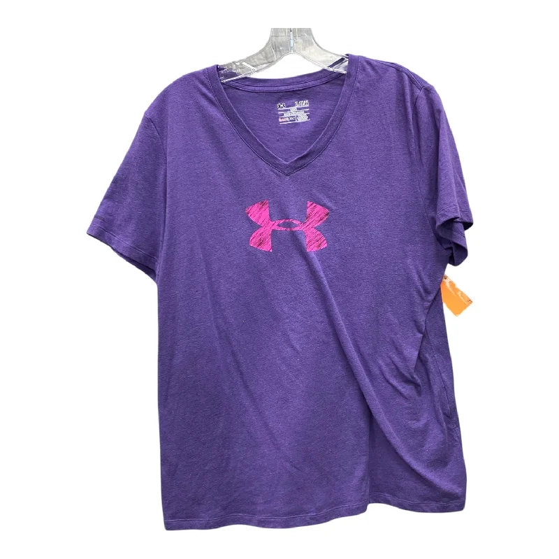 Athletic Top Ss By Under Armour In Purple, Size:Xl Casual Men's Japanese 