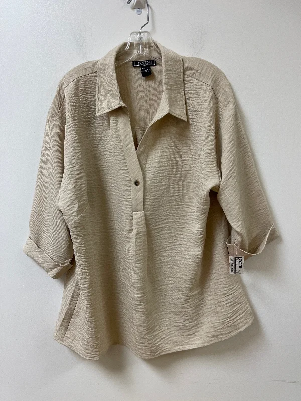 Top Long Sleeve By Clothes Mentor In Tan, Size: 1x Dynamic Men's Moto