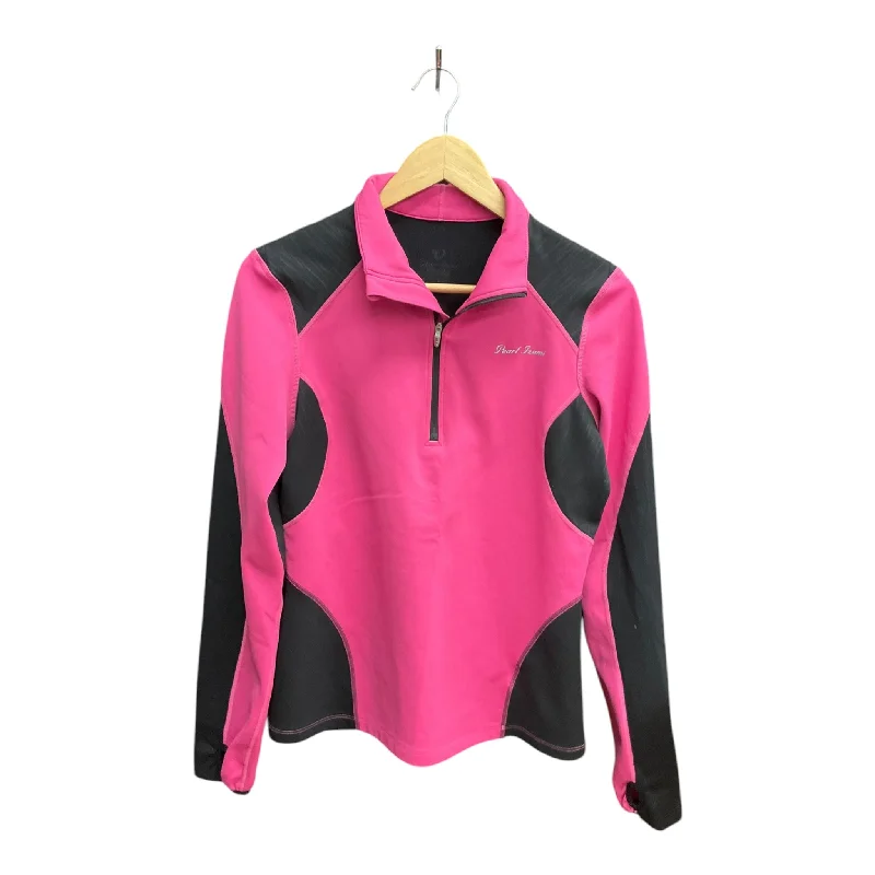 Athletic Top Long Sleeve Collar By Pearl Izumi In Black & Pink, Size: L Youthful Men's Anime