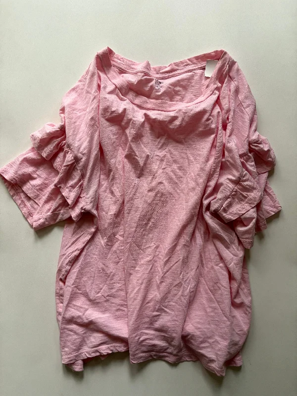 Top Short Sleeve By Crown And Ivy In Pink, Size: 2x Cclassic Men's Tweed