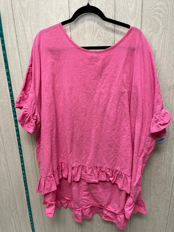Top Short Sleeve By Shein In Pink, Size: 4x Sharp Men's Italian