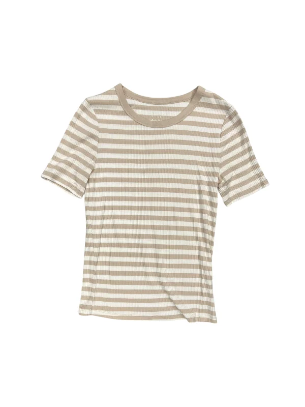 Top Short Sleeve Basic By A New Day In Cream & White, Size: M Polished Men's Silk