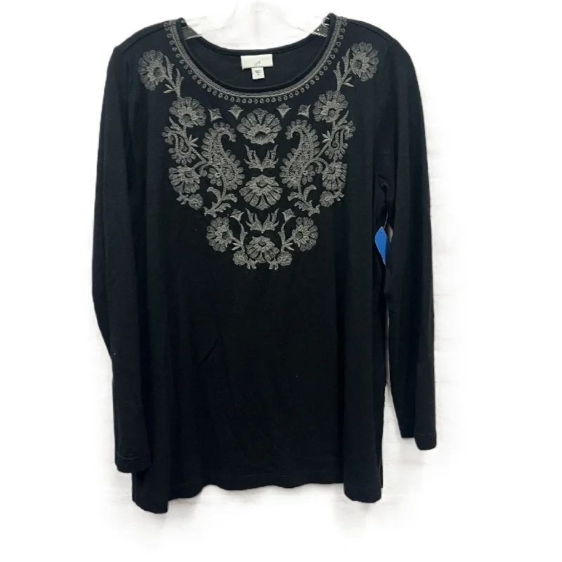 Top Long Sleeve By J. Jill In Black, Size: M Trendy Men's Bucket