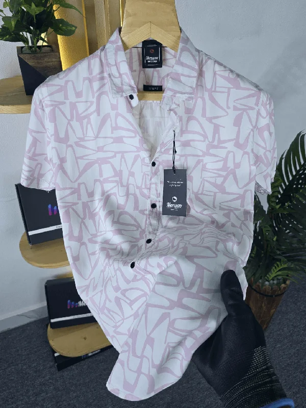 White got Pink Printed Shirt Street