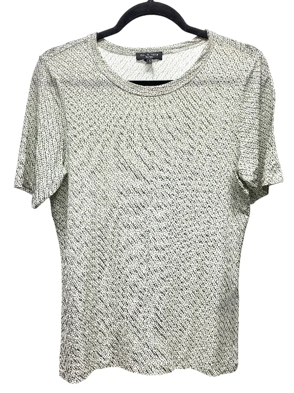 Top Short Sleeve Designer By Rag And Bone In Green & White, Size: L Organic