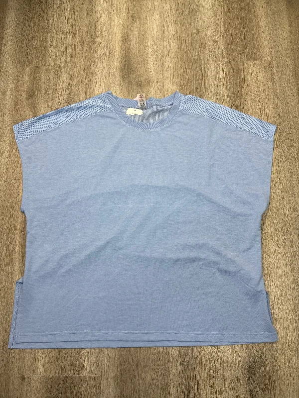 Athletic Top Short Sleeve By Mono B In Blue, Size: 3x Monochromatic Office Style