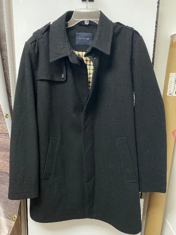 Coat Peacoat By Tommy Hilfiger In Black, Size: 3x Refined Men's Velvet