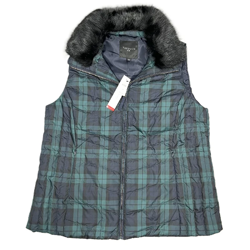 Jacket Puffer & Quilted By Talbots In Black & Green, Size: 1x Dapper Men's 1920S