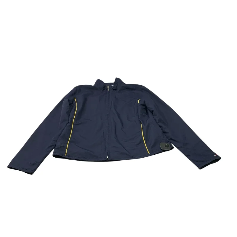 Athletic Jacket By Tommy Hilfiger In Navy, Size: M Cool Men's Distressed