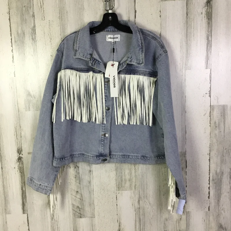 Jacket Denim By Vigoss In Blue Denim, Size: Xl Preppy Men's College